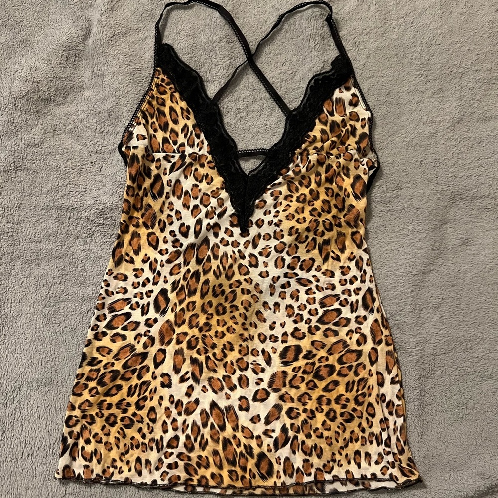 Dreamgirl Leopard print babydoll with black accents